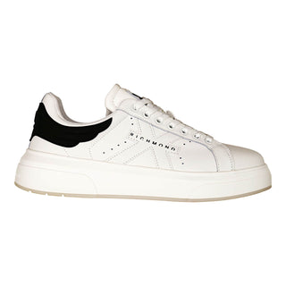 John Richmond 22203/CP White Calf-Skin Leather Casual Sneakers (JR1002)-AmbrogioShoes