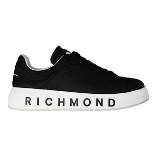 John Richmond 22204/CP Black Calf-Skin Leather Casual Sneakers (JR1000)-AmbrogioShoes