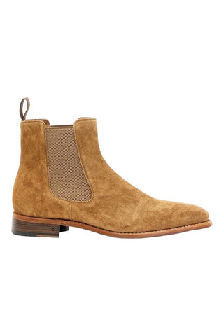 John Varvatos Amsterdam Mushroom Brown Suede Chelsea Boots (JV1002)