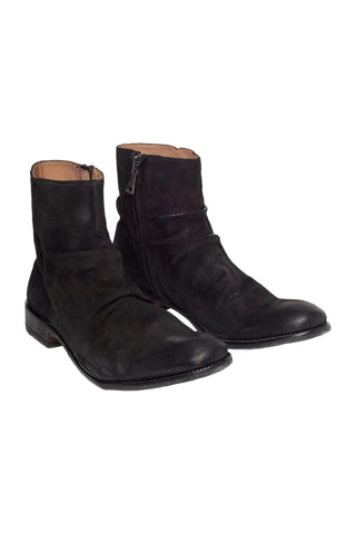 John Varvatos Morrison Black Suede Sheep Leather Sharpei Boots (JV1004)