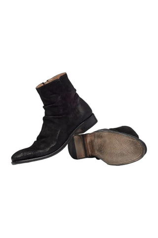 John Varvatos Morrison Black Suede Sheep Leather Sharpei Boots (JV1004)
