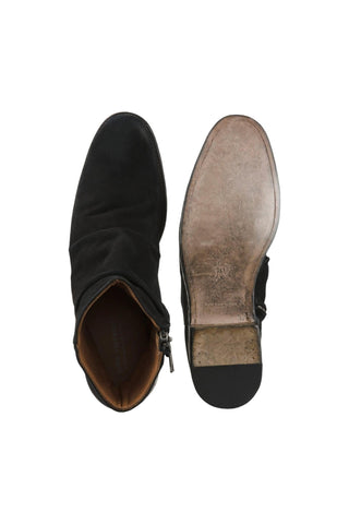 John Varvatos Morrison Black Suede Sheep Leather Sharpei Boots (JV1004)