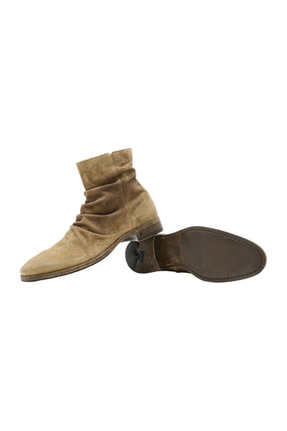 John Varvatos Morrison TeakWood Brown Suede Sheep Leather Sharpei Boots (JV1003)