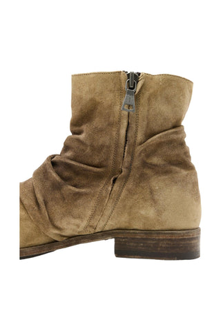 John Varvatos Morrison TeakWood Brown Suede Sheep Leather Sharpei Boots (JV1003)