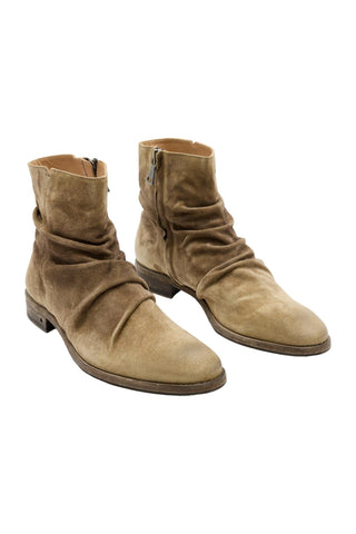 John Varvatos Morrison TeakWood Brown Suede Sheep Leather Sharpei Boots (JV1003)