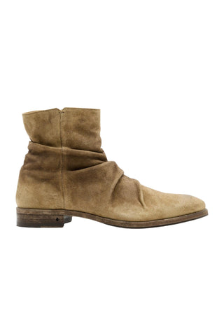 John Varvatos Morrison TeakWood Brown Suede Sheep Leather Sharpei Boots (JV1003)