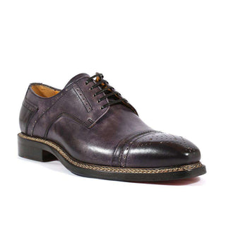 Jose Real Italian Mens Shoes Slavato Crust Antracite Oxfords (RE1005)-AmbrogioShoes