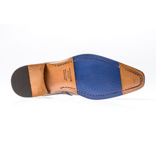 Jose Real Men's Italian Antracite Gray / Cobalt Celeste Calf-Skin Leather Oxfords R2308 (RE2213)-AmbrogioShoes