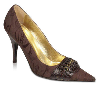 Just Cavalli Shoes High-Heel Brown Logo Pumps (JC1503)-AmbrogioShoes