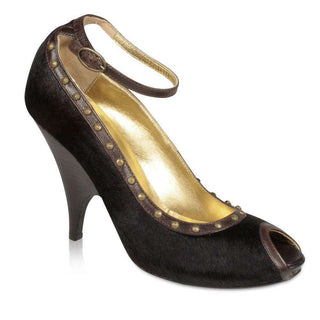 Just Cavalli Shoes High-Heel Pony Studded Peep-Toe Pump (JC1510)-AmbrogioShoes