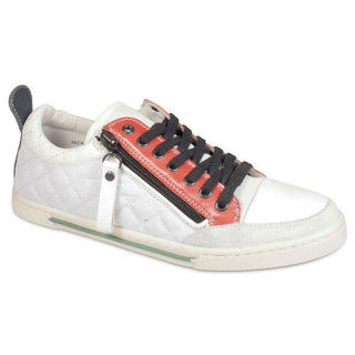 Just Cavalli Shoes Leather Zip-Up and Lace-Up White w/ Red Detail Shoes (JC1520)-AmbrogioShoes