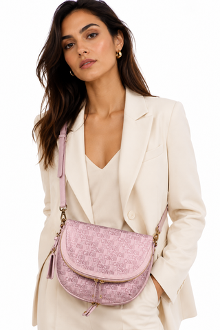 Just Cavalli Handbag Hobo Sling JC logo Pink Bag (JC199)