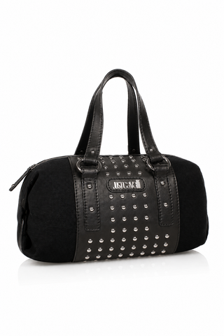 Just Cavalli Handbag Med Satchel Canvas & Leather Black (JC172)