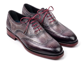 Paul Parkman KS27-LGC Grey Lilac Patina Leather Wingtip Oxford-Dellamoda