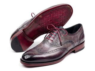 Paul Parkman KS27-LGC Grey Lilac Patina Leather Wingtip Oxford-Dellamoda