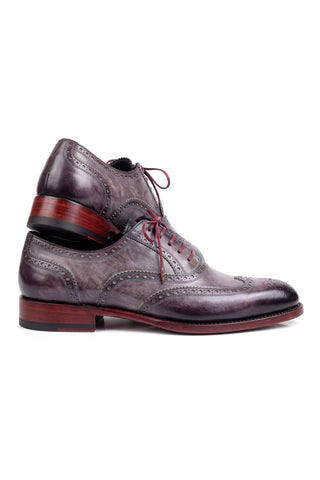 Paul Parkman KS27-LGC Grey Lilac Patina Leather Wingtip Oxford-Dellamoda