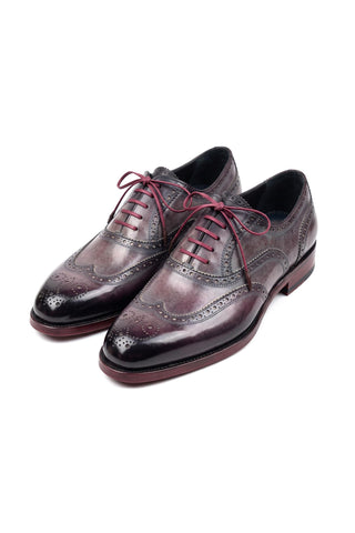 Paul Parkman KS27-LGC Grey Lilac Patina Leather Wingtip Oxford-Dellamoda