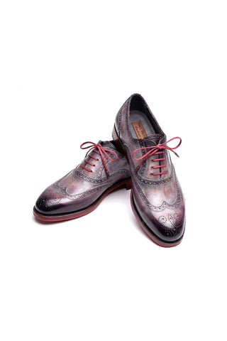 Paul Parkman KS27-LGC Grey Lilac Patina Leather Wingtip Oxford-Dellamoda