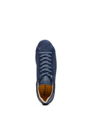 Kobe Embossed Suede Sneaker - Navy-Dellamoda