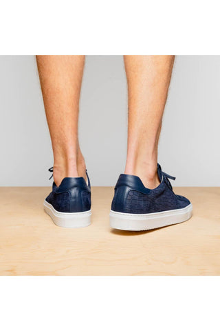 Kobe Embossed Suede Sneaker - Navy-Dellamoda