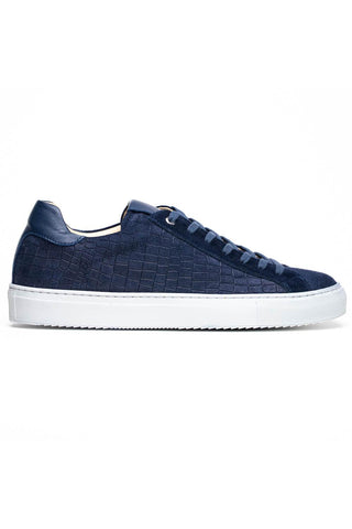 Kobe Embossed Suede Sneaker - Navy-Dellamoda