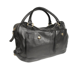 Lamb Leather Handbag Maddox Black TS10-07 (DM48)-AmbrogioShoes