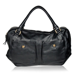 Lamb Leather Handbag Maddox Black TS10-07 (DM48)-AmbrogioShoes
