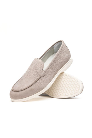 Livorno Nubuck Loafer - Bone-Dellamoda