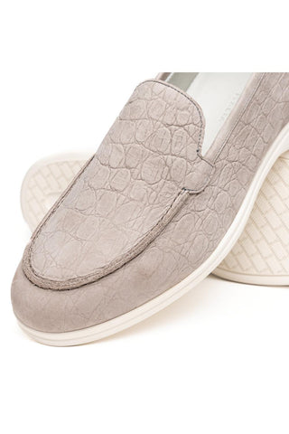 Livorno Nubuck Loafer - Bone-Dellamoda