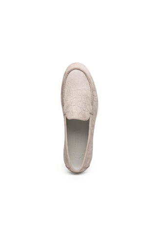 Livorno Nubuck Loafer - Bone-Dellamoda