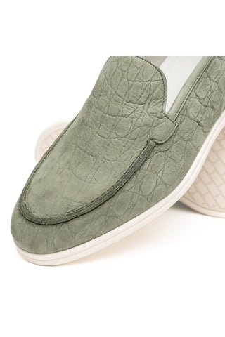Livorno Nubuck Loafer - Celery-Dellamoda