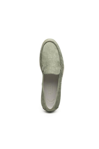Livorno Nubuck Loafer - Celery-Dellamoda