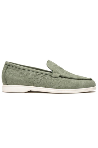 Livorno Nubuck Loafer - Celery-Dellamoda