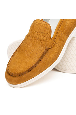 Livorno Nubuck Loafer - Cognac-Dellamoda