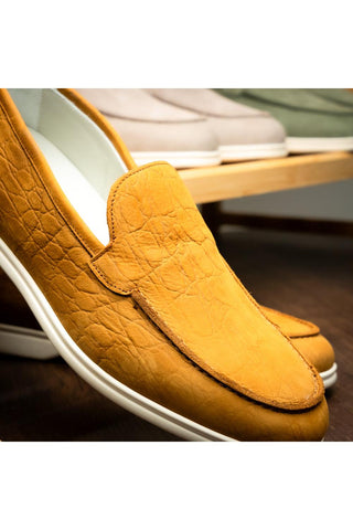 Livorno Nubuck Loafer - Cognac-Dellamoda
