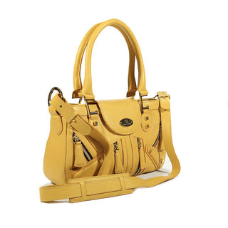 Lowe Valentini Handbag Canary Yellow Deer Skin Leather Satchel (LV2523)-AmbrogioShoes