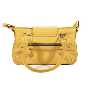 Lowe Valentini Handbag Canary Yellow Deer Skin Leather Satchel (LV2523)-AmbrogioShoes