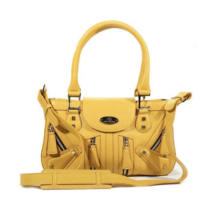 Lowe Valentini Handbag Canary Yellow Deer Skin Leather Satchel (LV2523)-AmbrogioShoes