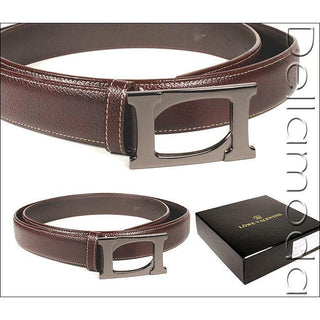 Lowe Valentini Belts Brown Leather with Gunmetal Finish Buckle (LV2548)-AmbrogioShoes