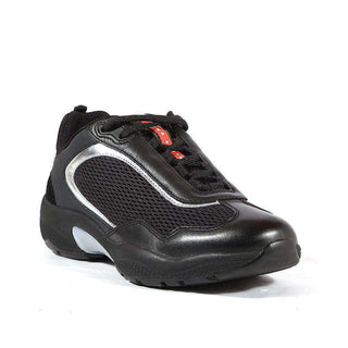 Luna Rossa Womens Sneakers by PRADA LDE001 BLK/SLV (LRW01)-AmbrogioShoes