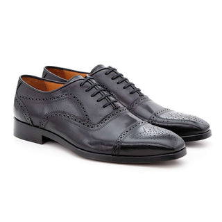 Maglieriapelle Men's Designer Shoes Black Usak Leather Oxfords (MG1079)-AmbrogioShoes