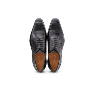 Maglieriapelle Men's Designer Shoes Black Usak Leather Oxfords (MG1079)-AmbrogioShoes