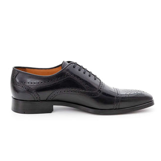 Maglieriapelle Men's Designer Shoes Black Usak Leather Oxfords (MG1079)-AmbrogioShoes