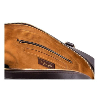 Maglieriapelle's Dark Brown Kozan Crocodile Print Leather Hand Bag (MGH1002)-AmbrogioShoes