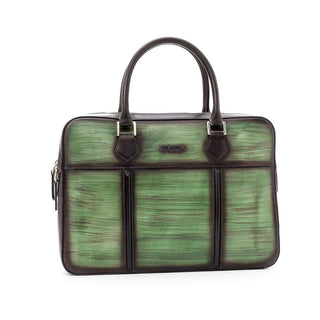 Maglieriapelle's Green Myra Leather Hand Bag (MGH1005)-AmbrogioShoes
