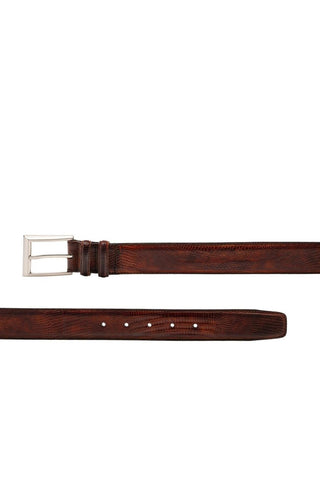 Magnanni 1166 Men's Cognac Tejulington Lizard Belt (MAGB1045)
