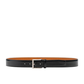 Magnanni 1177 Viento Men's Wind Black Patina Calf-Skin Leather Belt (MAGB1006)-AmbrogioShoes
