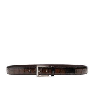 Magnanni 1259 Men's Brown Exotic Alligator Belt (MAGB1046)-AmbrogioShoes