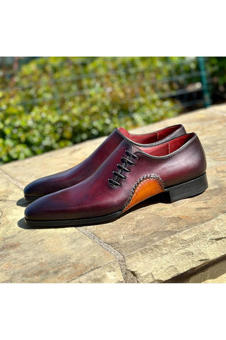 Magnanni 15024 Abrahan Burgundy Leather Whole-Cut Oxfords (MAGS1129)