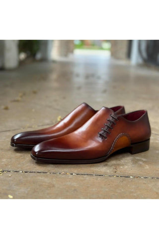 Magnanni 15024 Abrahan Cognac Calf-Skin Leather Whole-Cut Oxfords (MAGS1135)-AmbrogioShoes
